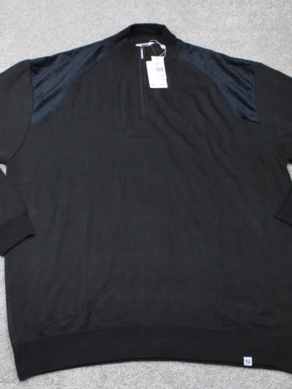 Silversilk Sweater NWT Mens 5XL Black 100% Microfiber 1/4 Zip L/S Pullover